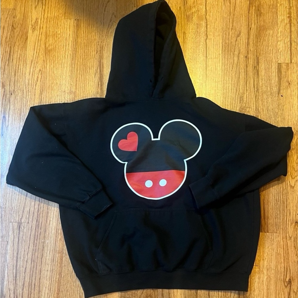 Black Hoodie with Mickey Mouse Design